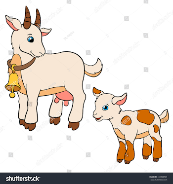 Cartoon Farm Animals Kids Mother Goat Stock Vector (Royalty Free ...