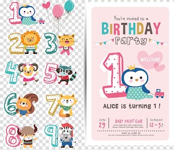 Cartoon figures birthday celebration transparent background PNG clipart
