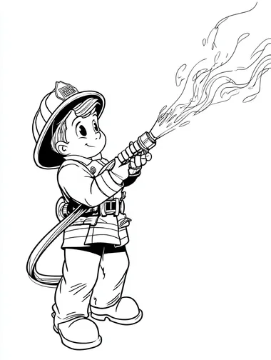 Cartoon Firefighter Coloring Page Cartoon Firefighter Coloring Page