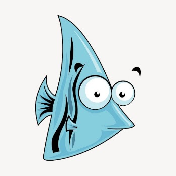 Cartoon fish collage element, sea | Free PSD - rawpixel
