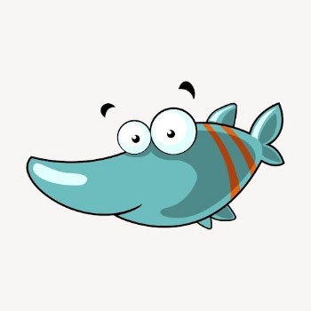 Cartoon fish collage element, sea | Free PSD - rawpixel