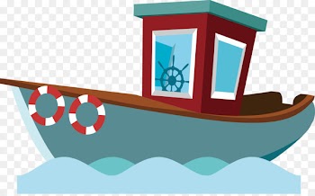 Cartoon Fishing vessel Boat - Fisherman fishing boat 