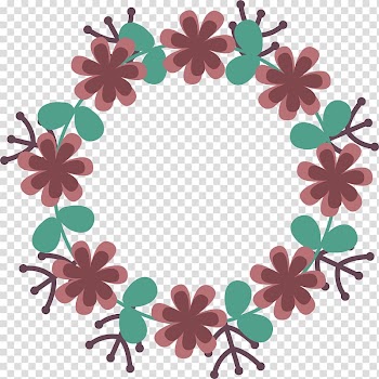 Cartoon flower decorative frame transparent background PNG clipart
