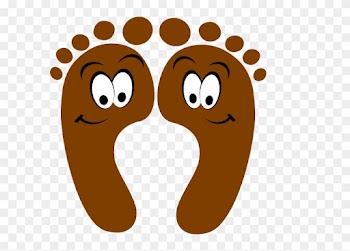 Cartoon Foot Clipart Kid - Baby Footprints With Heart