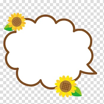 Cartoon frame, flowers, sunflowers, balloon., others transparent background PNG clipart