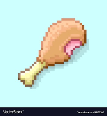 cartoon fried bitten chicken leg