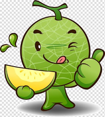 Cartoon Fruit, Green Hami melon cartoon characters transparent background PNG clipart