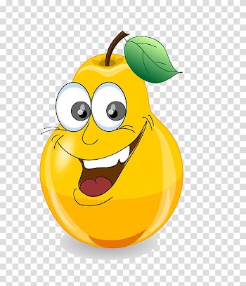 Cartoon Fruit Illustration, Naughty cartoon pear transparent background PNG clipart