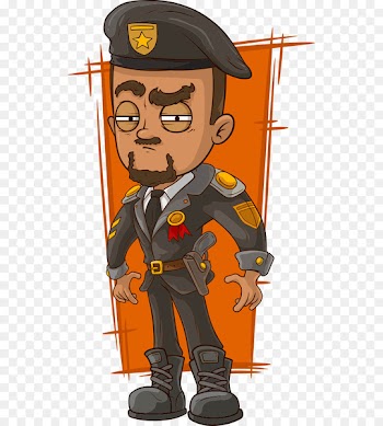 Cartoon General of the Army Army General - Vector Police 