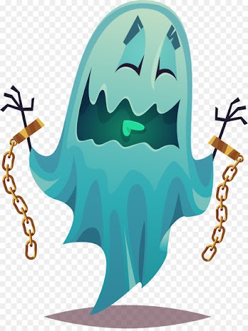 Cartoon Ghost Illustration - Blue ghost decoration pattern 