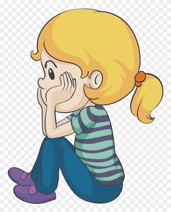 Cartoon Girl Illustration - Cartoon Little Girl Sitting