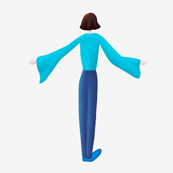 Cartoon Girl In Blue Dress Pants Free Illustration, Cartoon, Girl ...