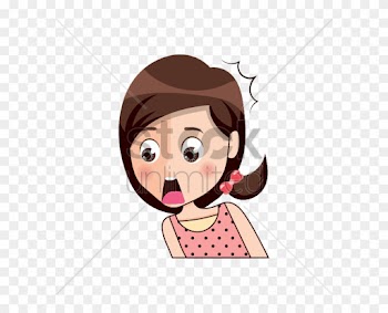 Cartoon Girl Shocked Vector Image - Girl