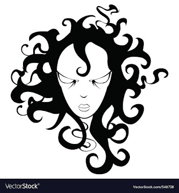 Cartoon girl with curly hair vector image