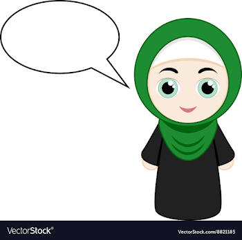 Cartoon girl with hijab Royalty Free Vector Image