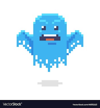 cartoon gloomy and frightening ghost