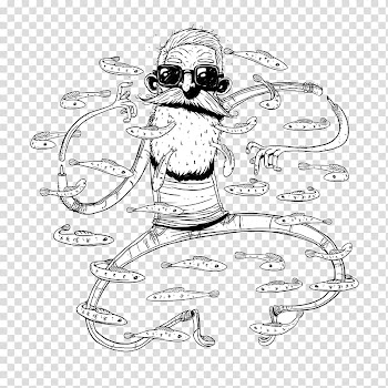 Cartoon Graphic design Sketch, Abstract cartoon character pattern transparent background PNG clipart