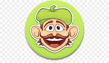 cartoon green facial expression head smile