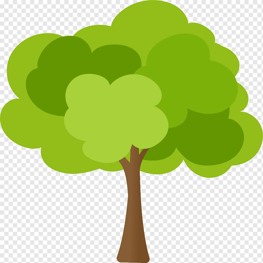 cartoon green tree, cartoon, green, the tree png