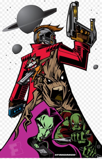 Cartoon Groot Comics Illustration - Skeleton gun 