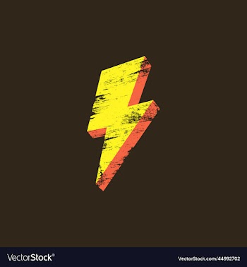 cartoon grunge style scratched lightning