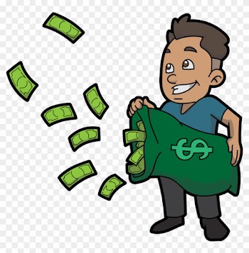 Cartoon Guy Letting Money Fly - Cartoon Guy With Money