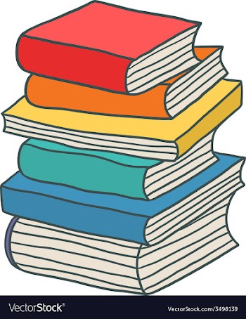 Cartoon hand drawn stack of books vector image