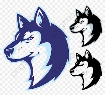 Cartoon Hand Painted Blue Wolf Png Clipart - Nashua Plainfield Huskies