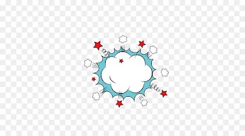 Cartoon hand painted explosion cloud border 