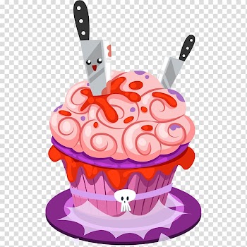 Cartoon hand-painted halloween cake transparent background PNG clipart