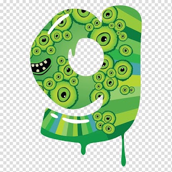 Cartoon hand-painted monster letters g transparent background PNG clipart
