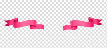 Cartoon hand painted pink ribbon border transparent background PNG clipart