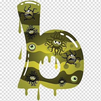 Cartoon handwritten monster letter b transparent background PNG clipart