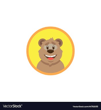 cartoon happy bear face