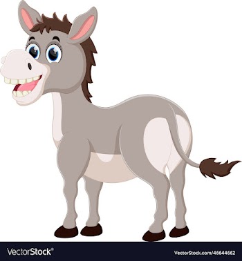 cartoon happy donkey isolated on white background