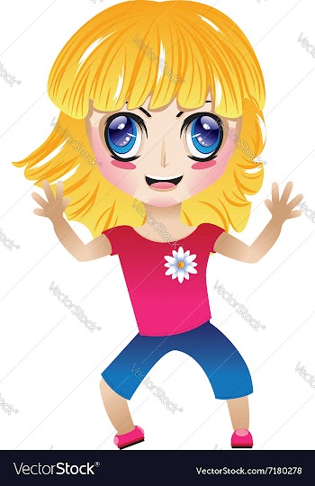 Cartoon Happy Girl vector image
