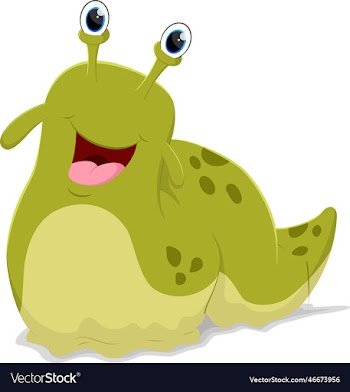 cartoon happy slug isolated on white background