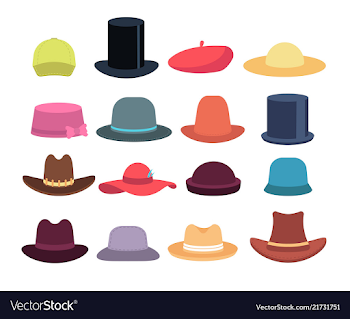 Cartoon hats male and female headgear hat and Vector Image