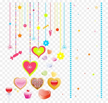 Cartoon Heart Wallpaper - Valentine's Day heart-shaped chocolate candy pendants 