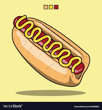 cartoon hot dog