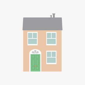 Cartoon house clipart, architecture illustration. | Free Photo - rawpixel