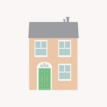 Cartoon house clipart, architecture illustration | Free PSD - rawpixel
