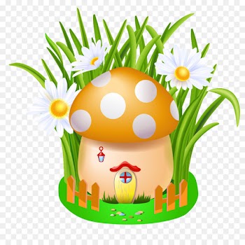 Cartoon House Mushroom - Mushroom grass 