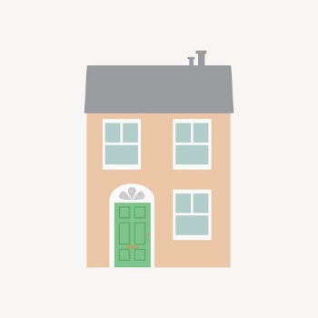 Cartoon house sticker, architecture illustration | Free Vector - rawpixel