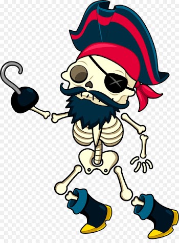 Cartoon Human skeleton Illustration - Pirate Skeleton vector 