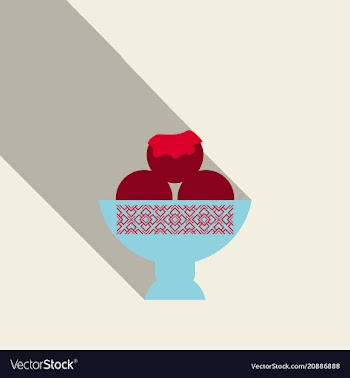 Cartoon icon ice cream scoop with fruit flavors vector image