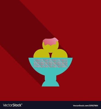 Cartoon icon ice cream scoop with fruit flavors vector image
