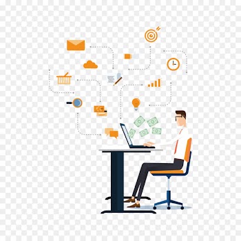 Cartoon Illustration - Business office people 
