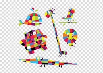 Cartoon Illustration, Collage color pattern transparent background PNG clipart