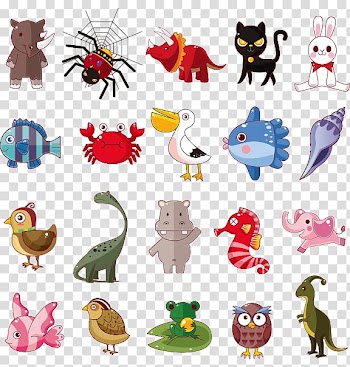 Cartoon Illustration, Cute Animals transparent background PNG clipart